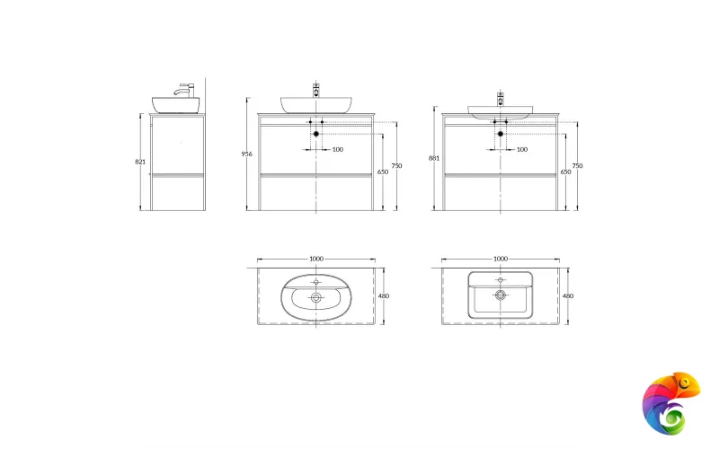 PL.N.100.01\BLK.M Метал.структура PLAZA Next напольная 100 см, черный матовый