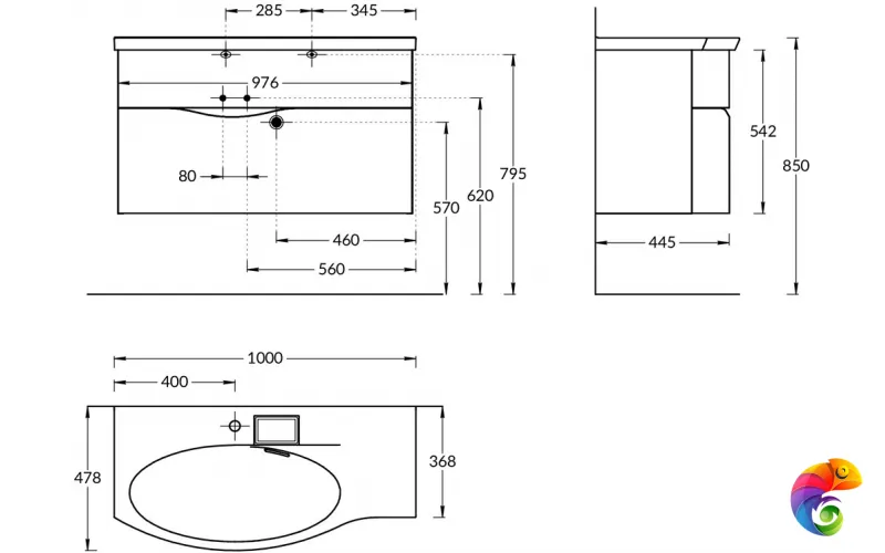 RV.100Lh\WHT.M Тумба RIVA 100 см левая, белая матовая