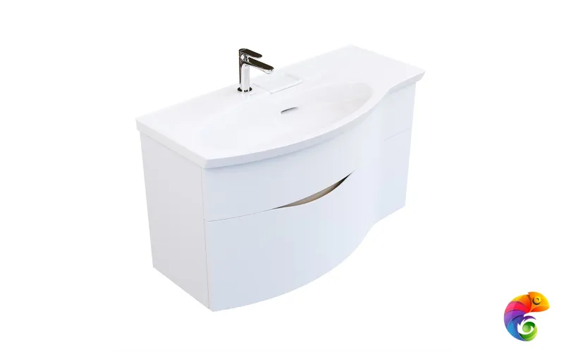 RV.100Lh\WHT.M Тумба RIVA 100 см левая, белая матовая