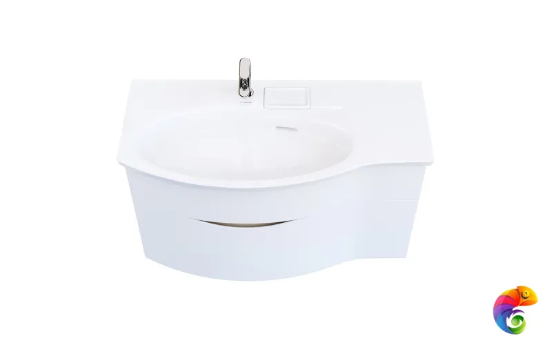 RV.100Lh\WHT.M Тумба RIVA 100 см левая, белая матовая