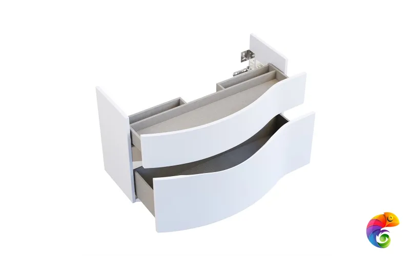 RV.100Lh\WHT.M Тумба RIVA 100 см левая, белая матовая