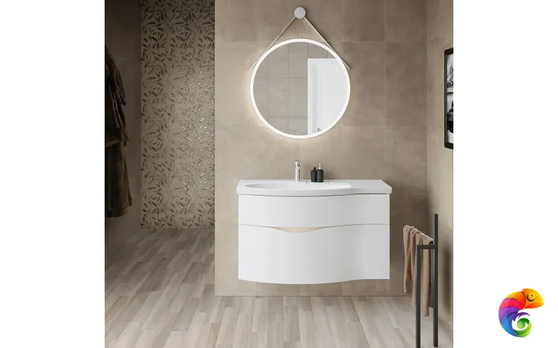 RV.100Lh\WHT.M Тумба RIVA 100 см левая, белая матовая