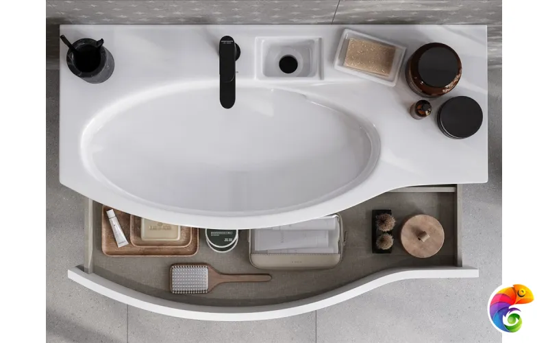 RV.100Lh\WHT.M Тумба RIVA 100 см левая, белая матовая