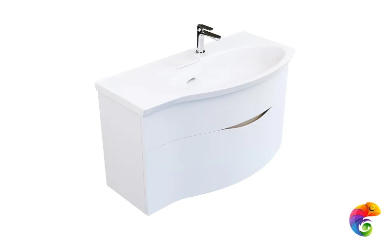 RV.100Rh\WHT.M Тумба RIVA 100 см правая, белая матовая