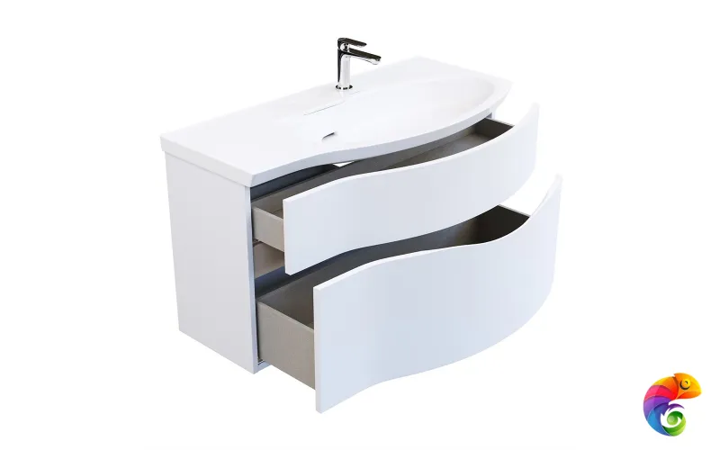 RV.100Rh\WHT.M Тумба RIVA 100 см правая, белая матовая