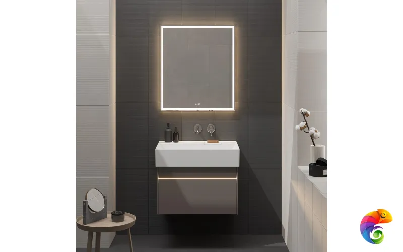 TE.mi.60 Зеркало TECNO c LED 60 с подсветкой, с функцией антизапотевание, белое глянцевое