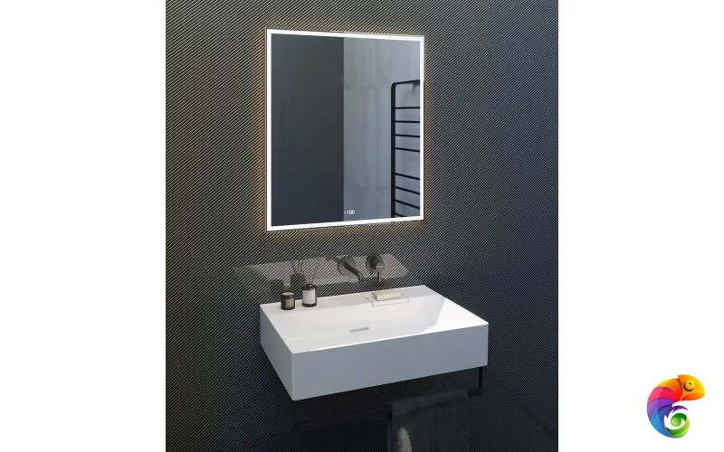 TE.mi.70 Зеркало TECNO c LED 70 с подсветкой, с функцией антизапотевание, белый глянцевый