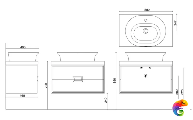 CN80\SG560400R столешница из плитки 80 x 48