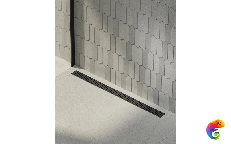 APZ10BLACK-850KM Душевой лоток smart из нержавеющей стали, черный