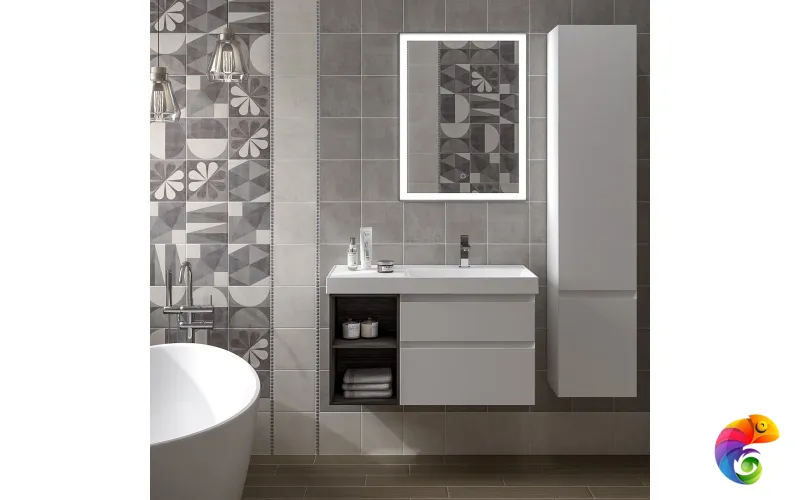 CUB.165Rh/WHT.M Пенал CUBO подвесной правый 165, белая матовая