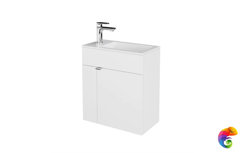 LAT.50.1/WHT Тумба LATO подвесная с дверцей 50, белая глянцевая