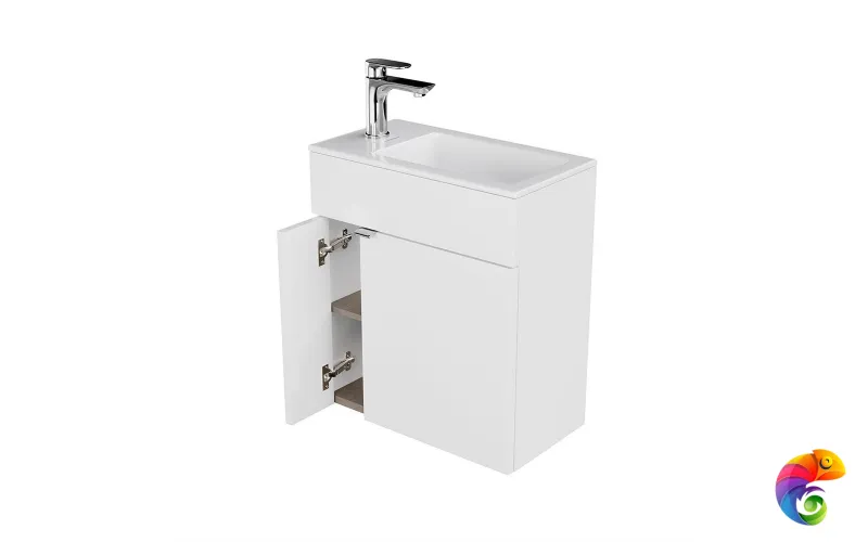 LAT.50.1/WHT Тумба LATO подвесная с дверцей 50, белая глянцевая