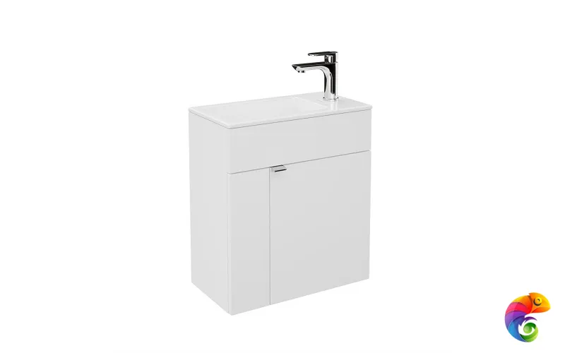 LAT.50.1/WHT Тумба LATO подвесная с дверцей 50, белая глянцевая