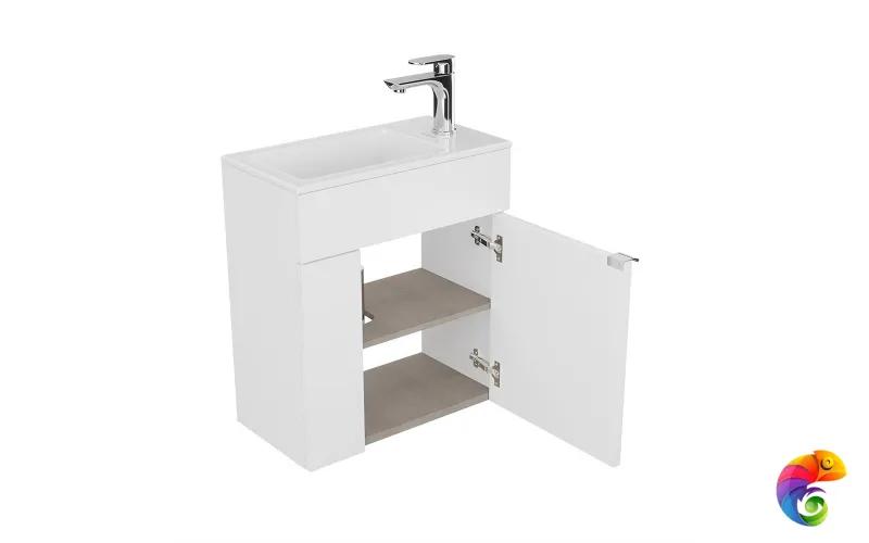 LAT.50.1/WHT Тумба LATO подвесная с дверцей 50, белая глянцевая