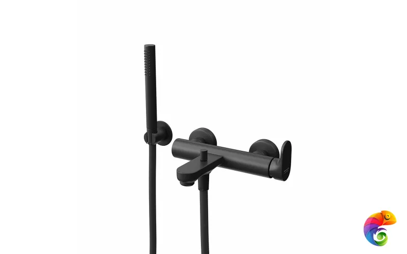 857KM.01.093 Ручной душ OLE с держателем для лейки и шлангом, без выхода для подачи воды, матовый черный