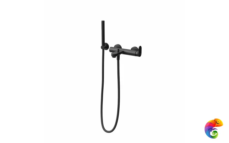 857KM.01.093 Ручной душ OLE с держателем для лейки и шлангом, без выхода для подачи воды, матовый черный