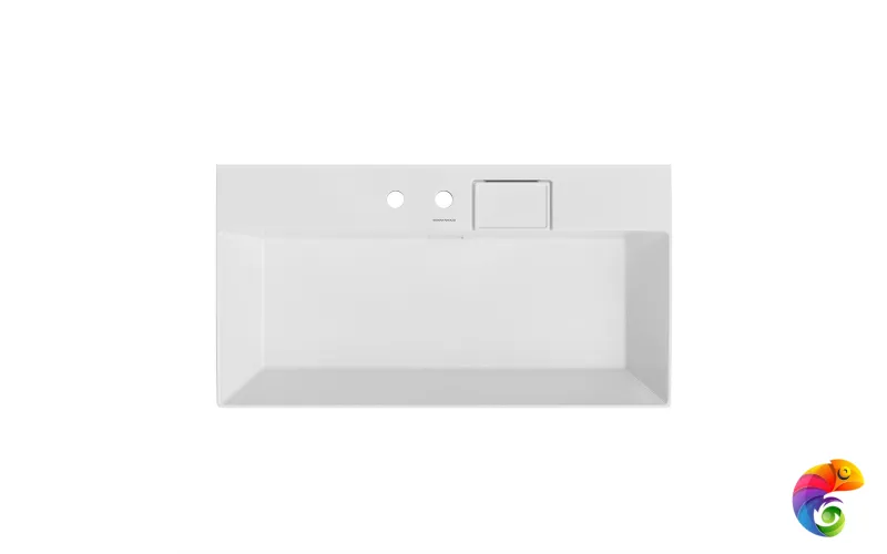 LO.wb.90.2 Раковина LOGICA мебельная\подвесная с двумя отверстиями 90, белая глянцевая