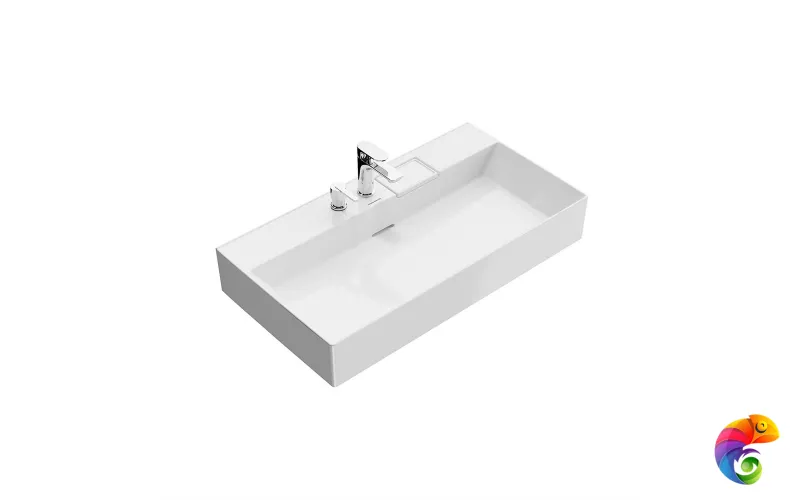 LO.wb.90.2 Раковина LOGICA мебельная\подвесная с двумя отверстиями 90, белая глянцевая