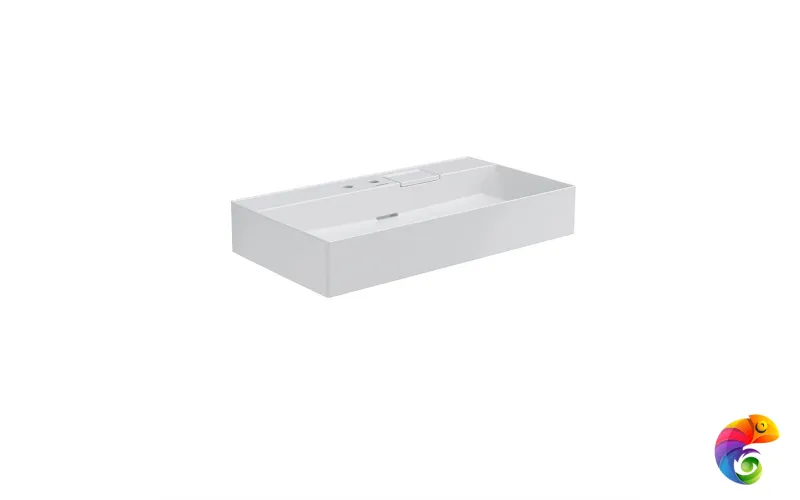 LO.wb.90.2 Раковина LOGICA мебельная\подвесная с двумя отверстиями 90, белая глянцевая
