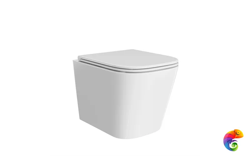 CU.wc.02 Унитаз CUBO подвесной безободковый с крепежом и сиденьем, белый глянцевый