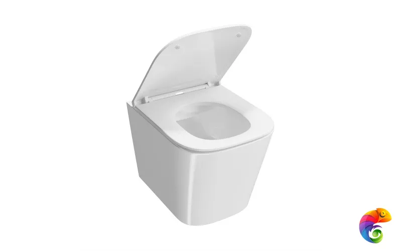 CU.wc.02 Унитаз CUBO подвесной безободковый с крепежом и сиденьем, белый глянцевый