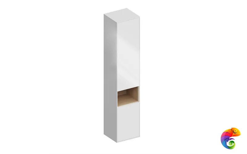 PLB.M.170/WHT.V Пенал PLAZA Modern подвесной 170 2 дверцы push, белый глянцевый