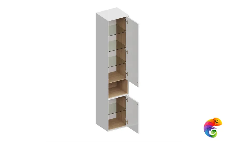 PLB.M.170/WHT.V Пенал PLAZA Modern подвесной 170 2 дверцы push, белый глянцевый