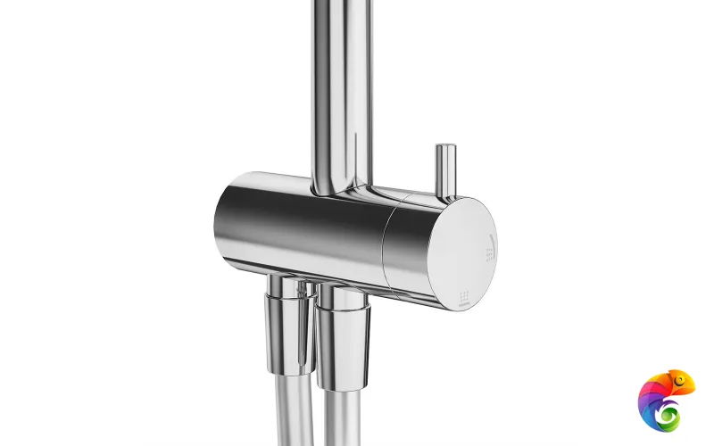 FO.101.KM.CR Душевая колонна круглая  FONTE на 2 потока без смесителя, хром