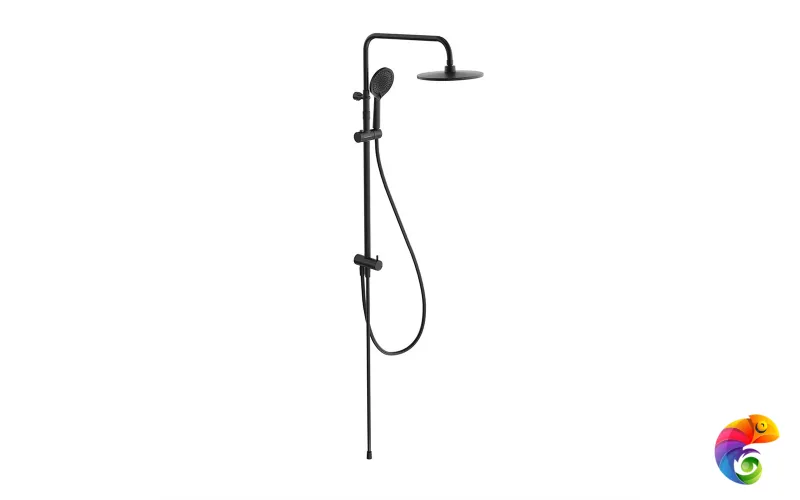 FO.101.KM.BLK.M Душевая колонна круглая FONTE на 2 потока без смесителя, черный матовый