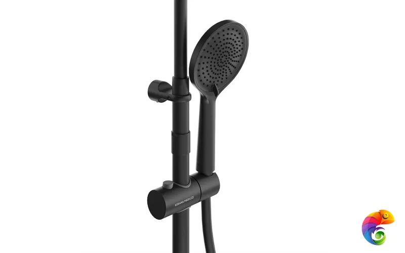 FO.101.KM.BLK.M Душевая колонна круглая FONTE на 2 потока без смесителя, черный матовый