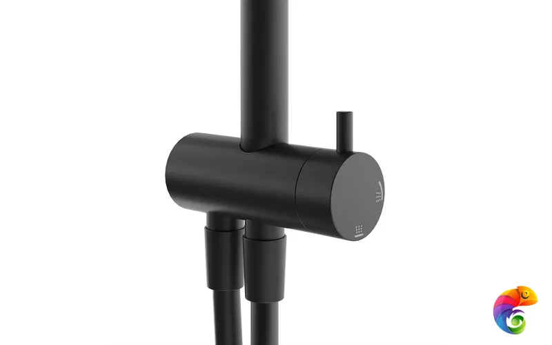 FO.101.KM.BLK.M Душевая колонна круглая FONTE на 2 потока без смесителя, черный матовый