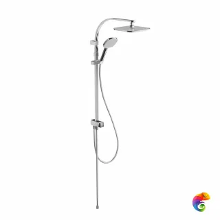 FO.102.KM.CR Душевая колонна квадратная FONTE на 2 потока без смесителя, хром