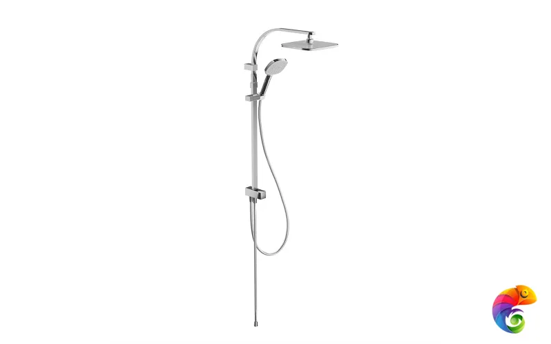 FO.102.KM.CR Душевая колонна квадратная FONTE на 2 потока без смесителя, хром