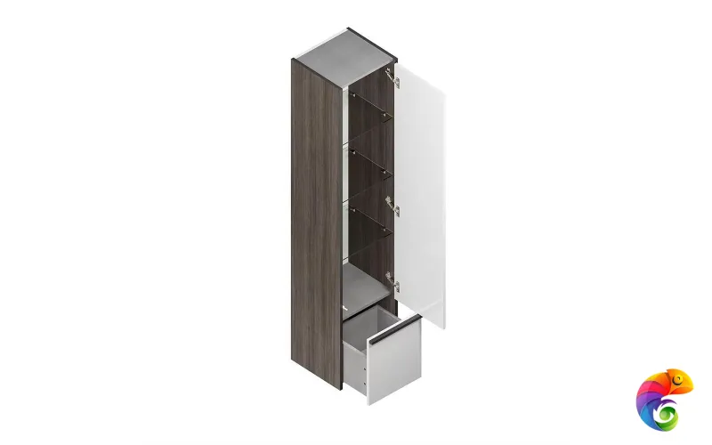 MOD.165/AR Пенал MODULA подвесной 165 с дверцей и ящиком, арабика