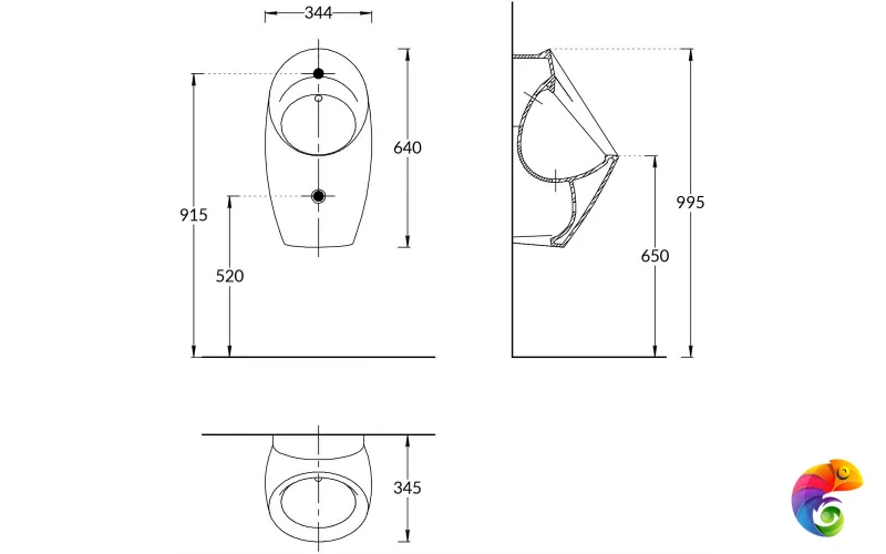 KMKPUr35GWh0 Писсуар Кей-Про подвесной с крепежом и сифоном, белый глянцевый