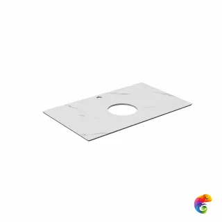 PL1.SG50008220R/80 Столешница из керамогранита для накладных раковин, Монте Тиберио 80 см, белый натуральный