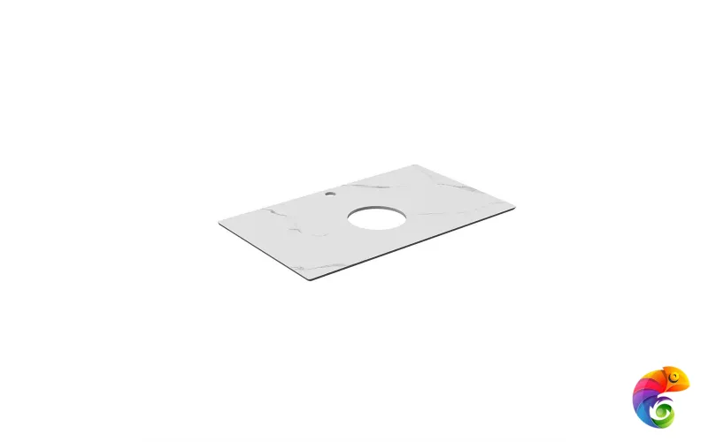 PL1.SG50008220R/80 Столешница из керамогранита для накладных раковин, Монте Тиберио 80 см, белый натуральный