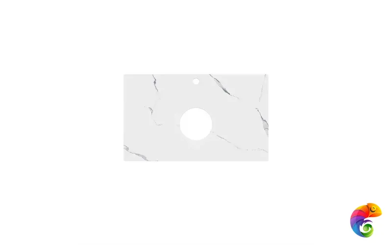 PL1.SG50008220R/80 Столешница из керамогранита для накладных раковин, Монте Тиберио 80 см, белый натуральный