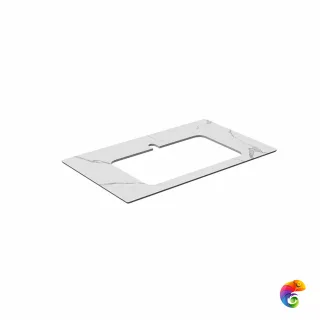 PL2.SG50008220R/80 Столешница из керамогранита для раковин, встраиваемых сверху, Монте Тиберио 80 см, белый натуральный