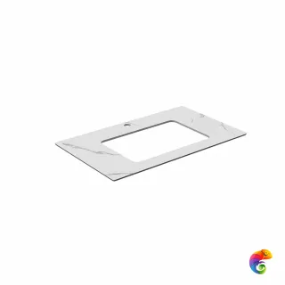 PL3.SG50008220R/80 Столешница из керамогранита для раковин, встраиваемых снизу, Монте Тиберио 80 см, белый натуральный