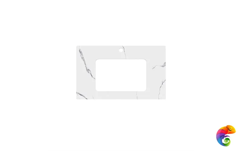 PL3.SG50008220R/80 Столешница из керамогранита для раковин, встраиваемых снизу, Монте Тиберио 80 см, белый натуральный