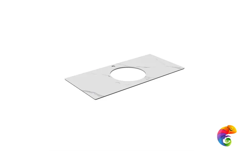 PL5.SG50008220R/80 Столешница из керамогранита для накладных раковин, Монте Тиберио 80 см, белый натуральный