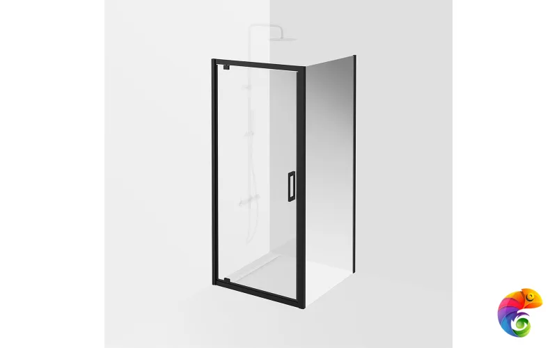 VE.90.PD.BLK.M Душевая дверь VETRO, распашная, 90х195, матовый черный