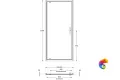 VE.90.PD.BLK.M Душевая дверь VETRO, распашная, 90х195, матовый черный