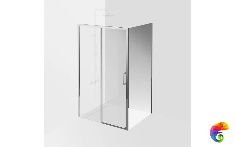 VE.100.FP.CR Душевая боковая панель VETRO, 100х195, хром