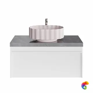 MO.100.1+1\WHT Тумба MODULA подвесная 100 с ящиком 1+1, белая глянцевая