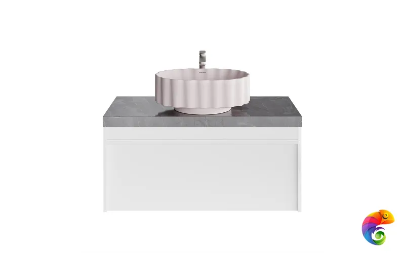 MO.100.1+1\WHT Тумба MODULA подвесная 100 с ящиком 1+1, белая глянцевая