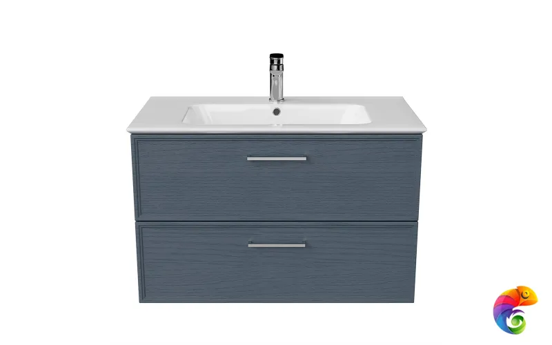 PIA.CL.85\BLU.M Тумба PIANO Classic подвесная 85 см, 2 ящика, ясень синий матовый