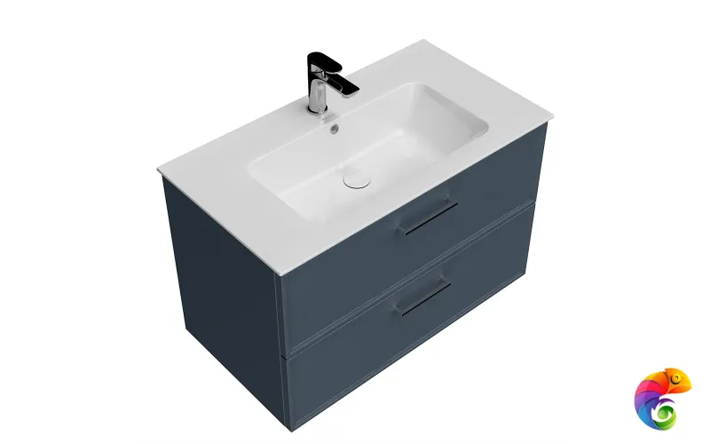 PIA.CL.85\BLU.M Тумба PIANO Classic подвесная 85 см, 2 ящика, ясень синий матовый