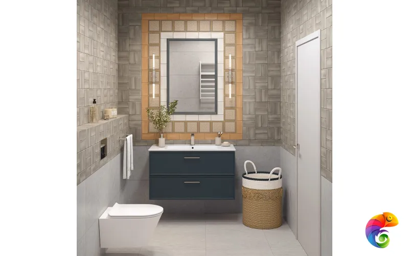 PIA.CL.85\BLU.M Тумба PIANO Classic подвесная 85 см, 2 ящика, ясень синий матовый